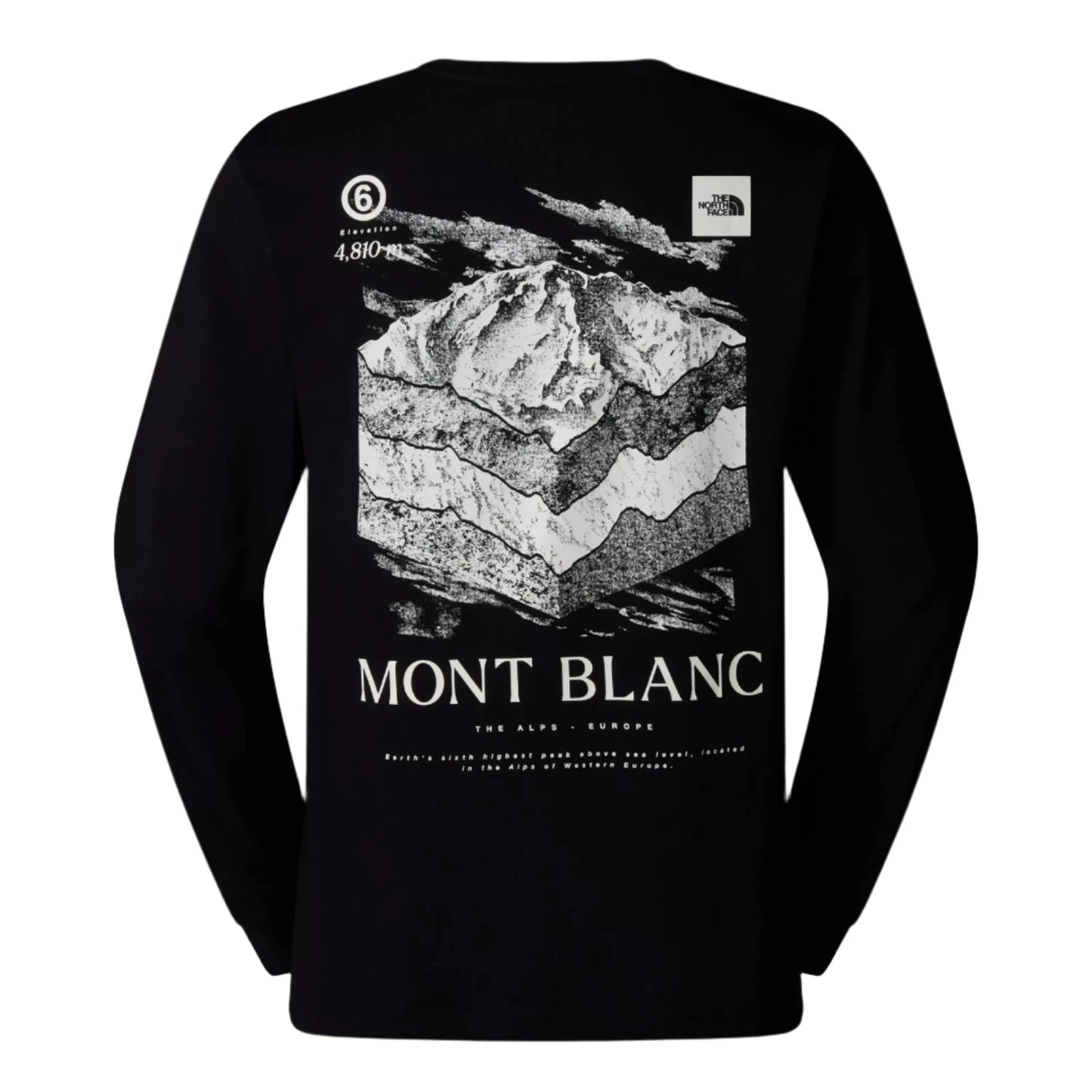 The North Face Topographic Long Sleeve T-Shirt TNF Black. Foto da parte de trás.