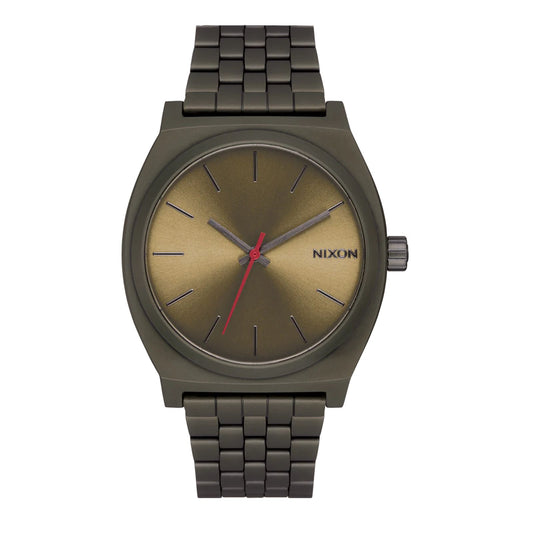 Nixon Time Teller Dark Olive/Dark Olive. Foto da parte da frente.