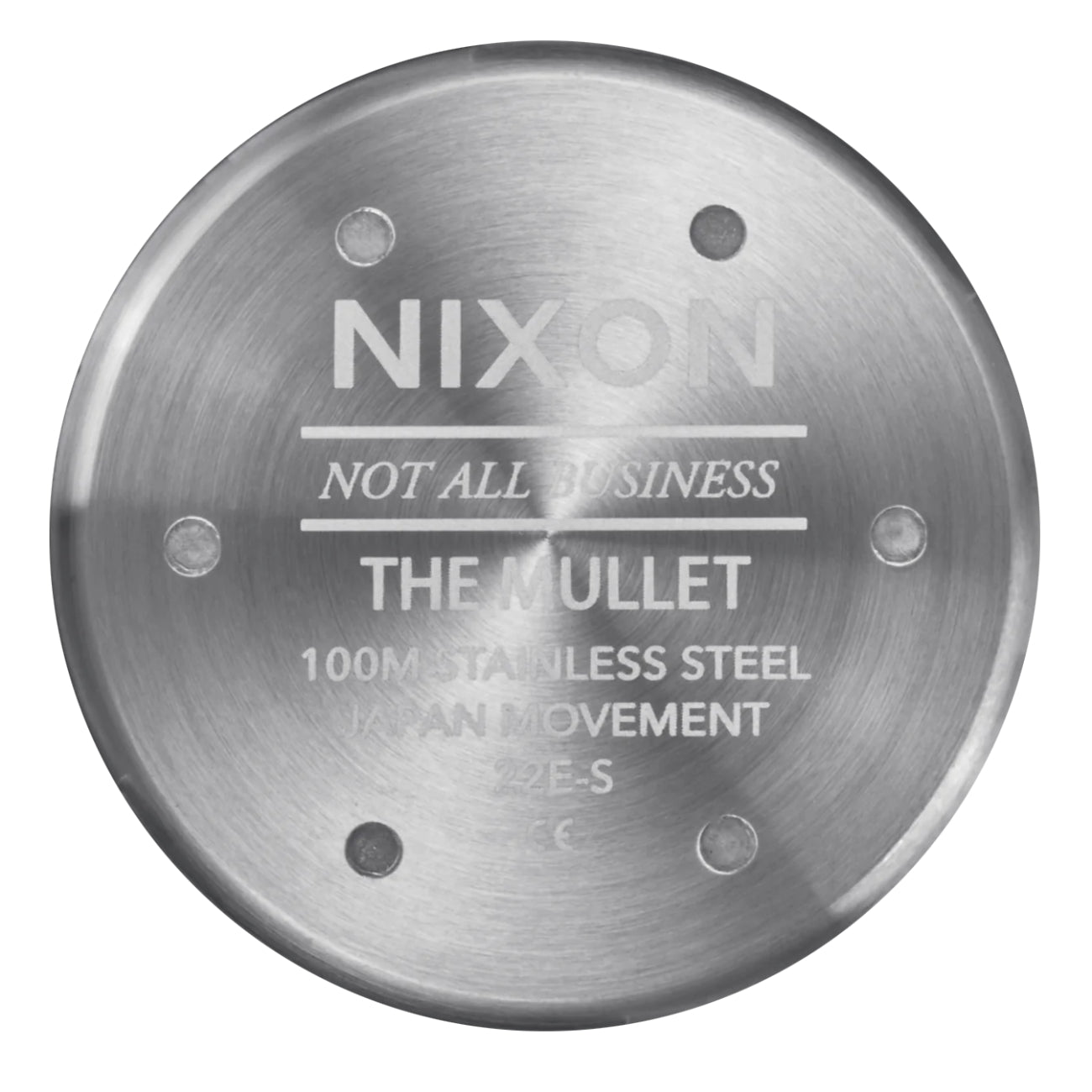 Nixon Mullet Stainless Steel Silver/Teal. Foto da tampa traseira.