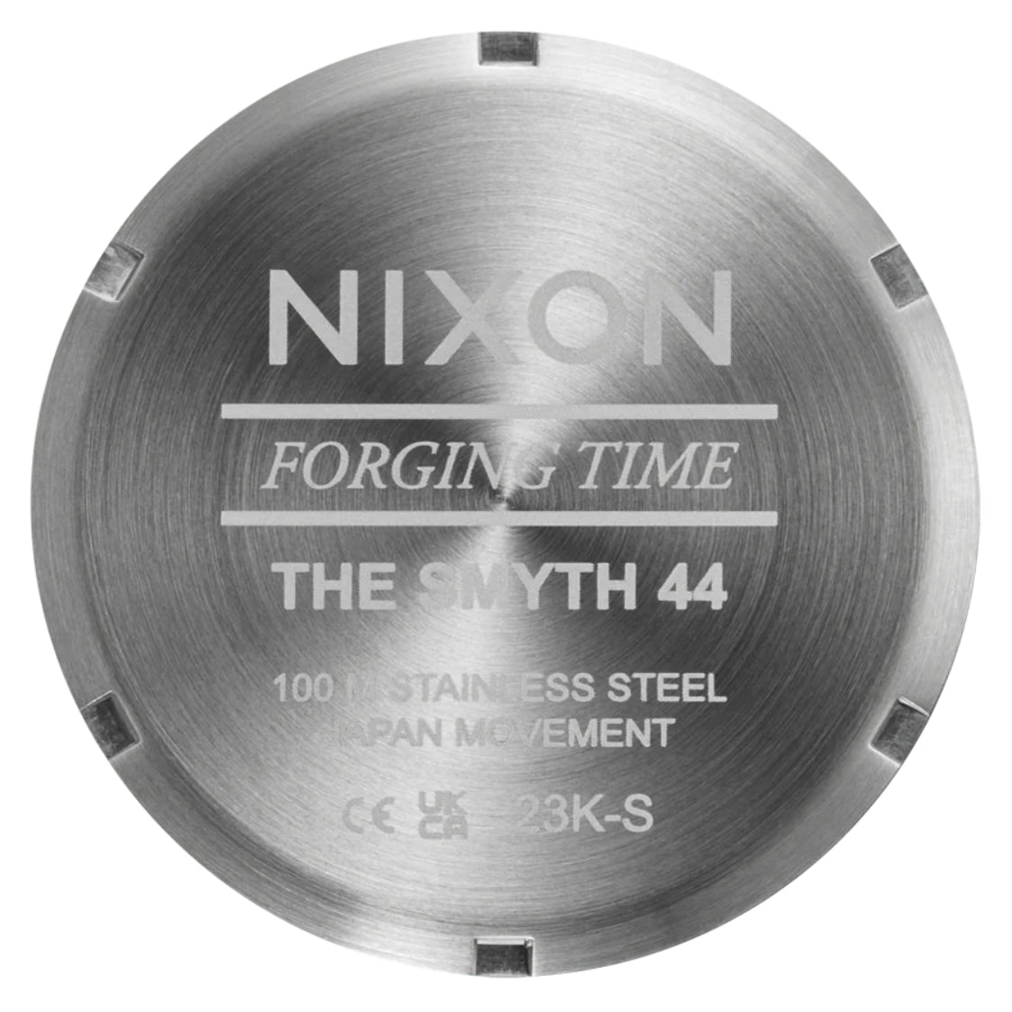 Nixon Smyth 44 Silver/Black. Foto da tampa traseira.