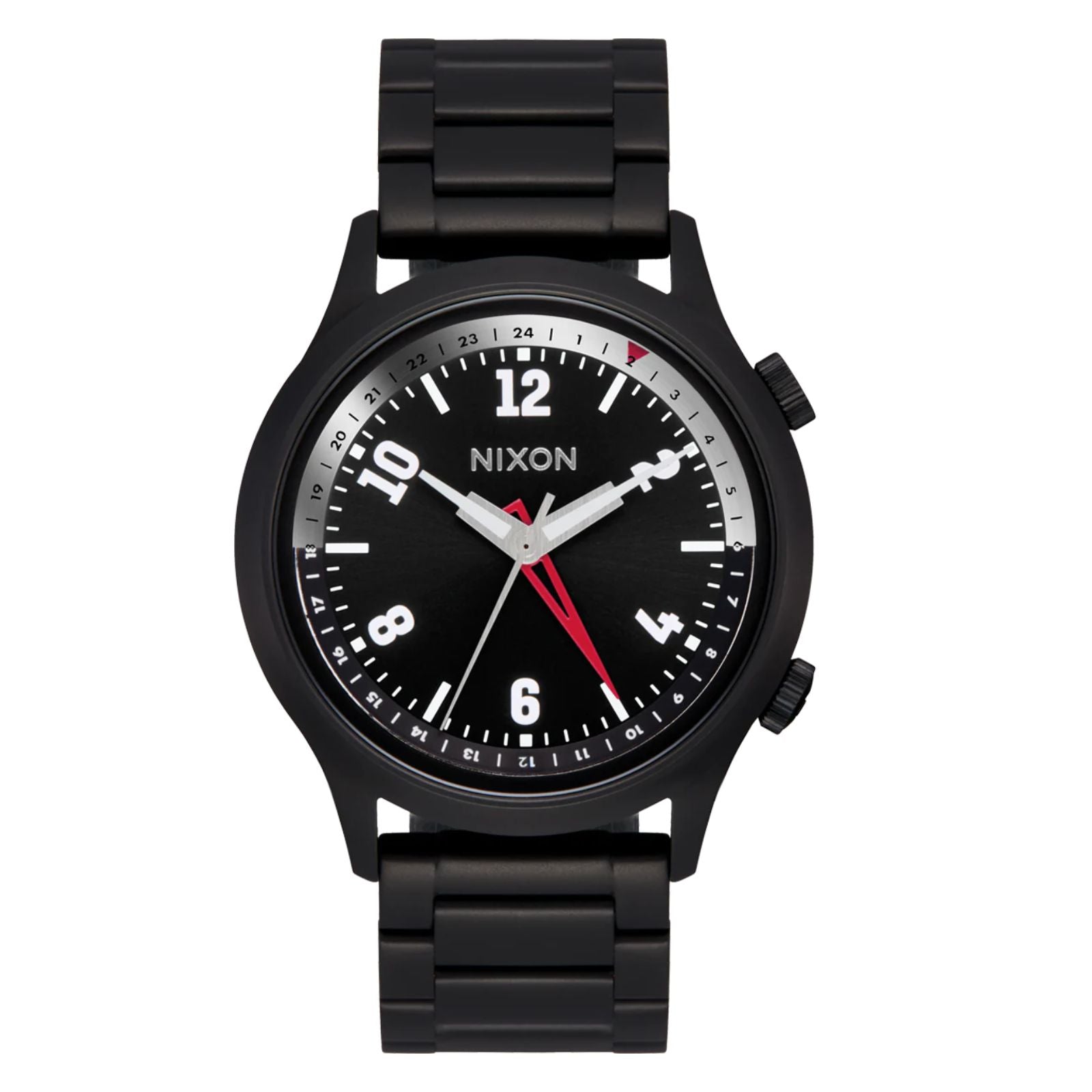 Nixon Drifter 40 Watch Super Black/Black Sunray. Foto da parte da frente. 