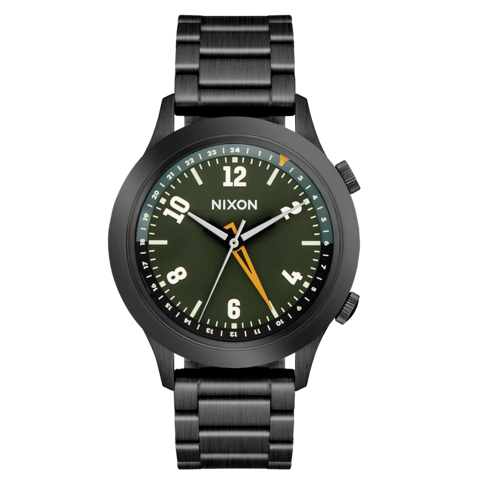 Nixon Drifter 40 Watch Gunmetal/Kobu Green. Foto da parte da frente.