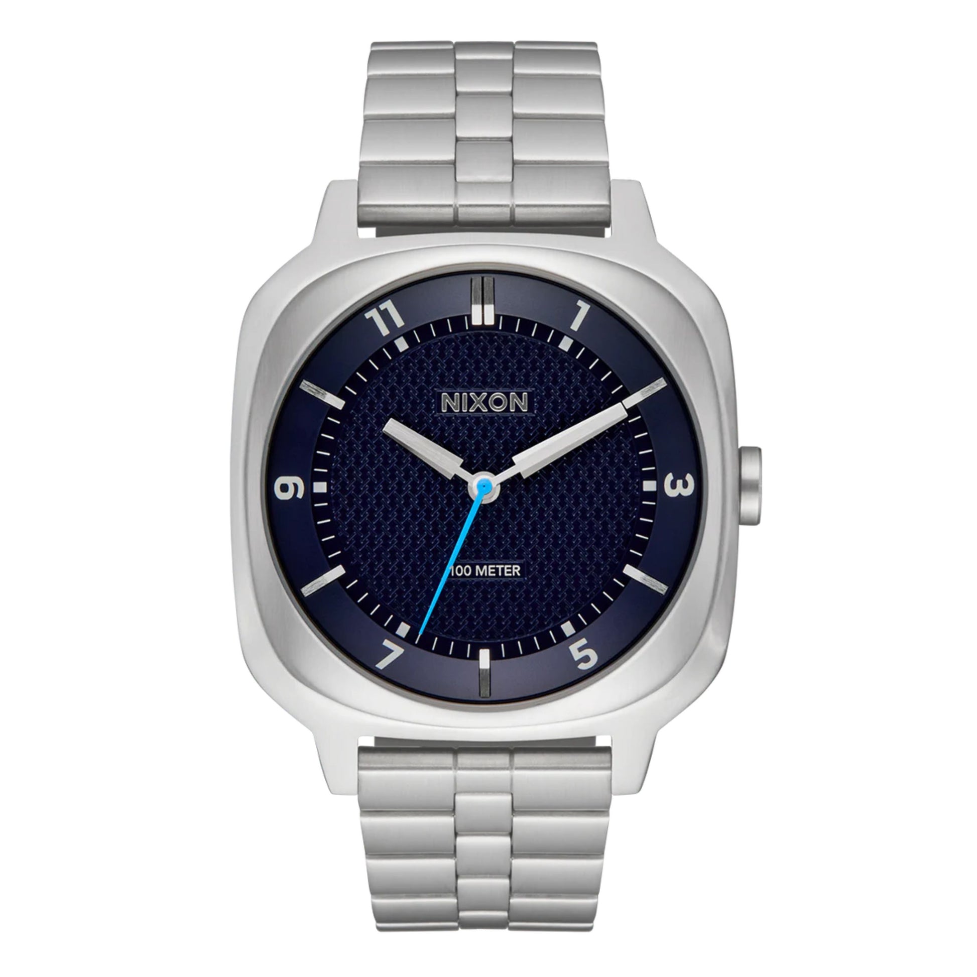 Relógio analógico unissexo Nixon Fremont 40 em Prateado/Midnight. Foto da parte da frente.