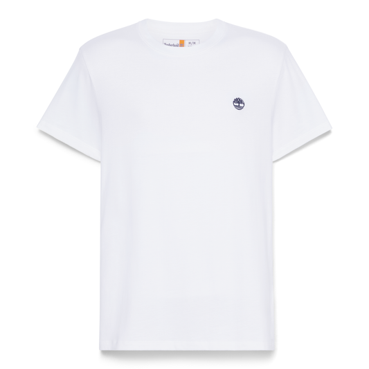 T-Shirt de manga curta para homem Timberland Dunstan River em Branco. Foto da parte da frente.