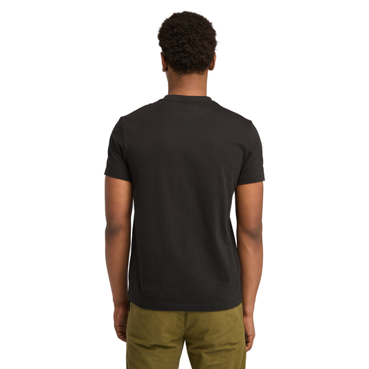 T-Shirt de manga curta para homem Timberland Dunstan River em Preto/Pavement. Foto da parte de trás vestida.