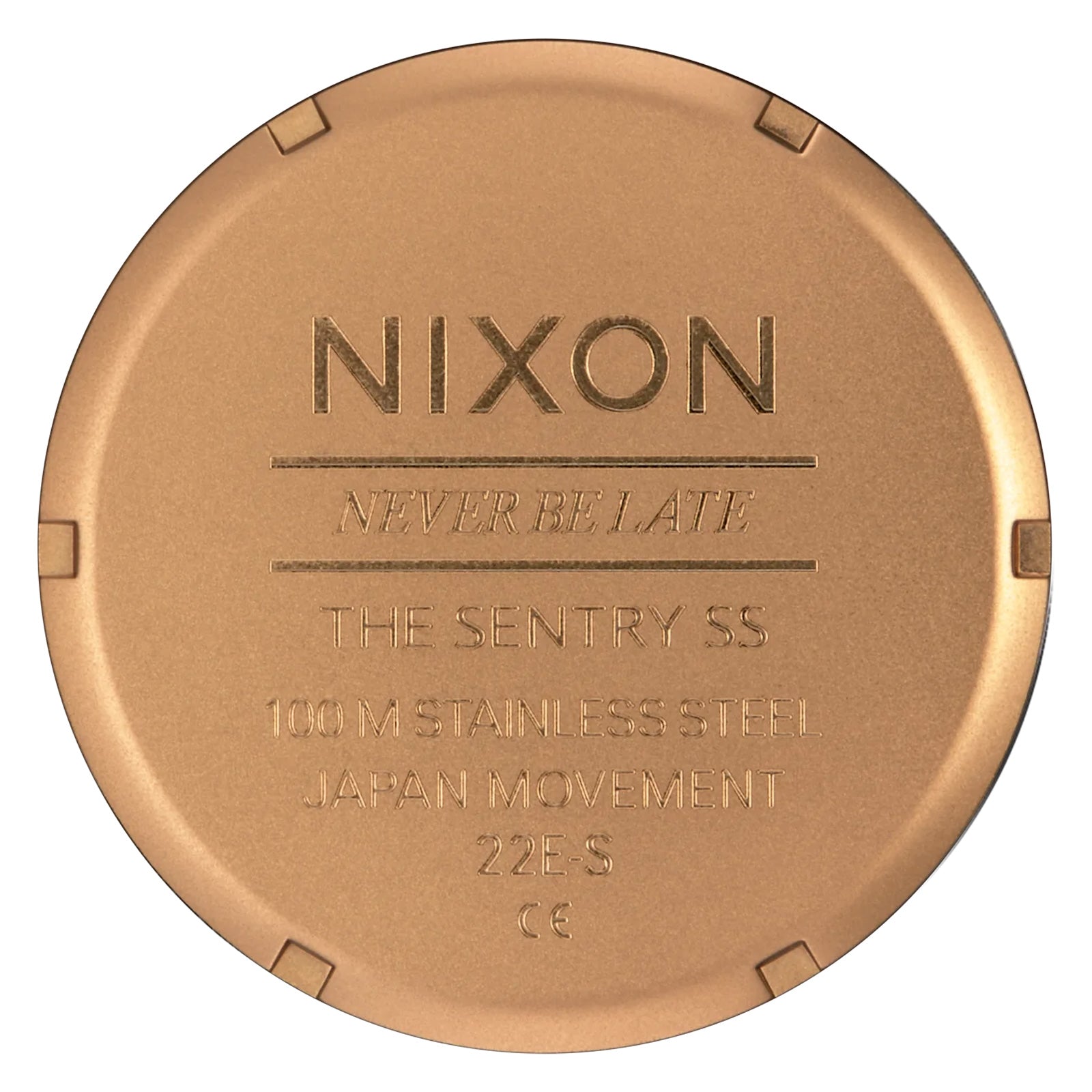 Nixon Sentry SS Watch Bronze/Black. Foto da tampa traseira.