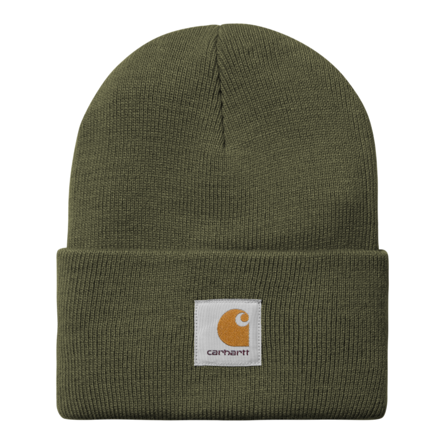 Carhartt WIP Acrylic Watch Hat Office Green. Foto da parte da frente.