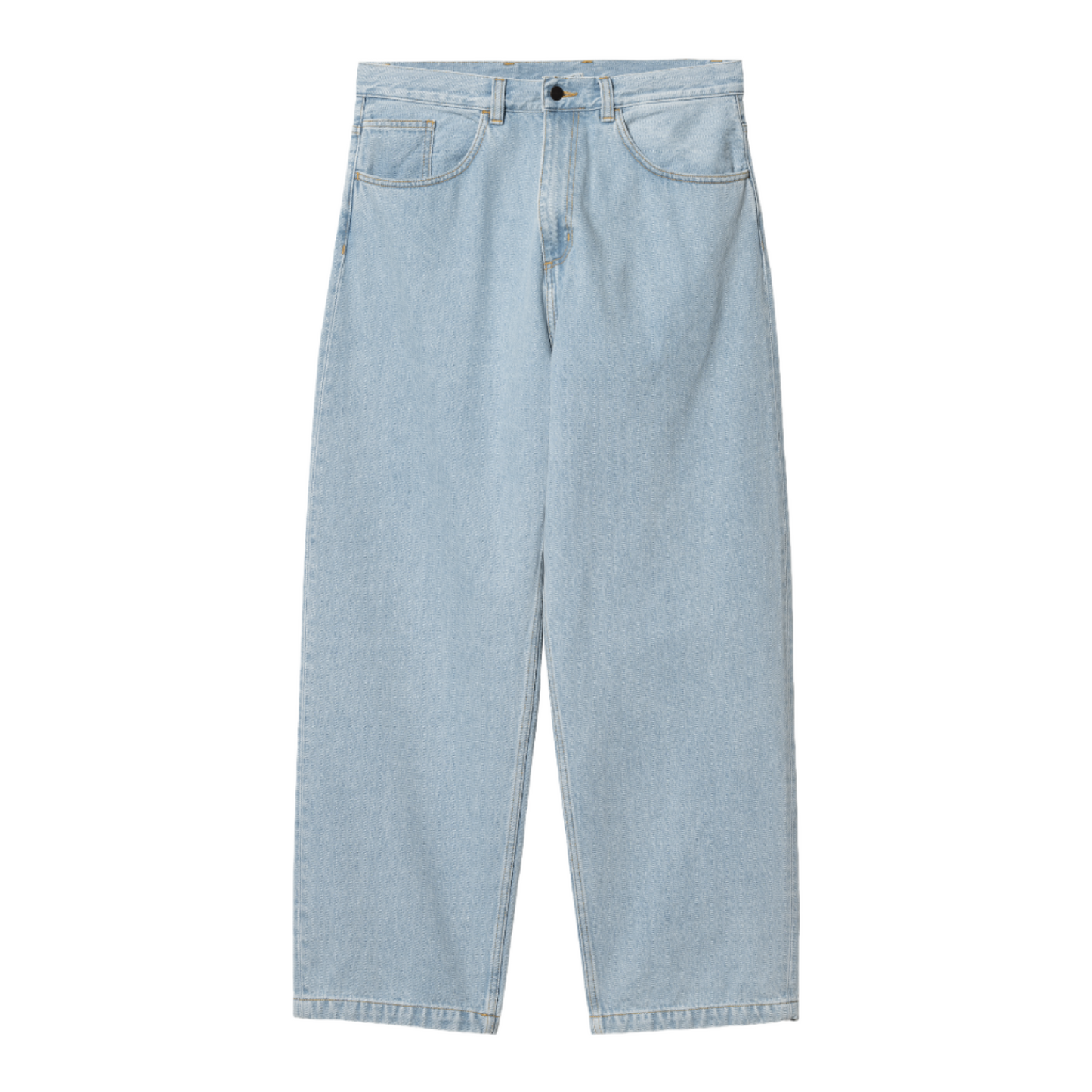 Calça de ganga para homem Carhartt WIP Brandon em Azul Heavy Stone Bleached. Foto da parte da frente.