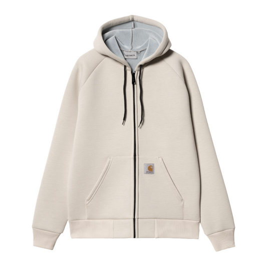 Carhartt WIP Car-Lux Hooded Jacket Moonbeam/Grey. Foto da parte da frente.