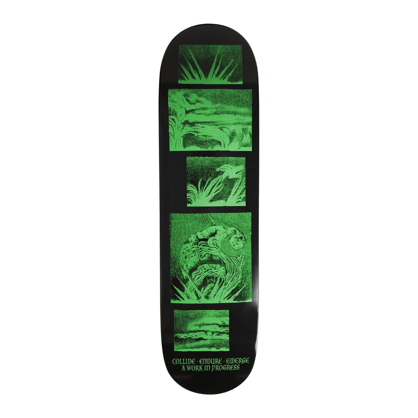 Tábua de skate Carhartt WIP 2 8,375 em Verde. Foto da parte de baixo.