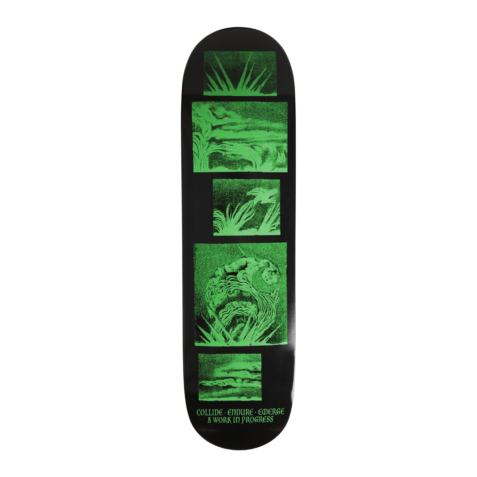 Tábua de skate Carhartt WIP 2 8,375 em Verde. Foto da parte de baixo.