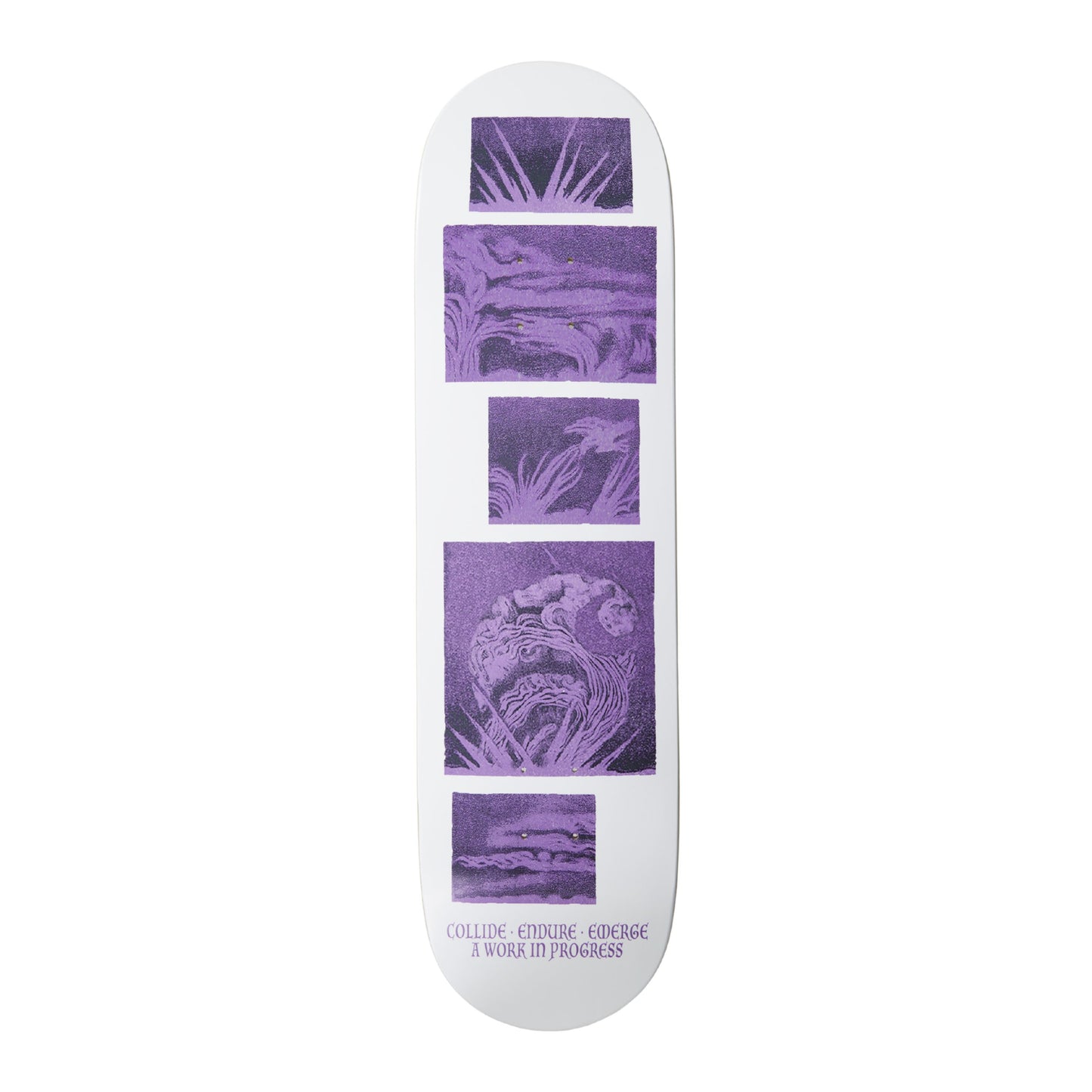 Tábua de Skate Carhartt WIP Emerge 8,5 em Roxo. Foto da parte de baixo.