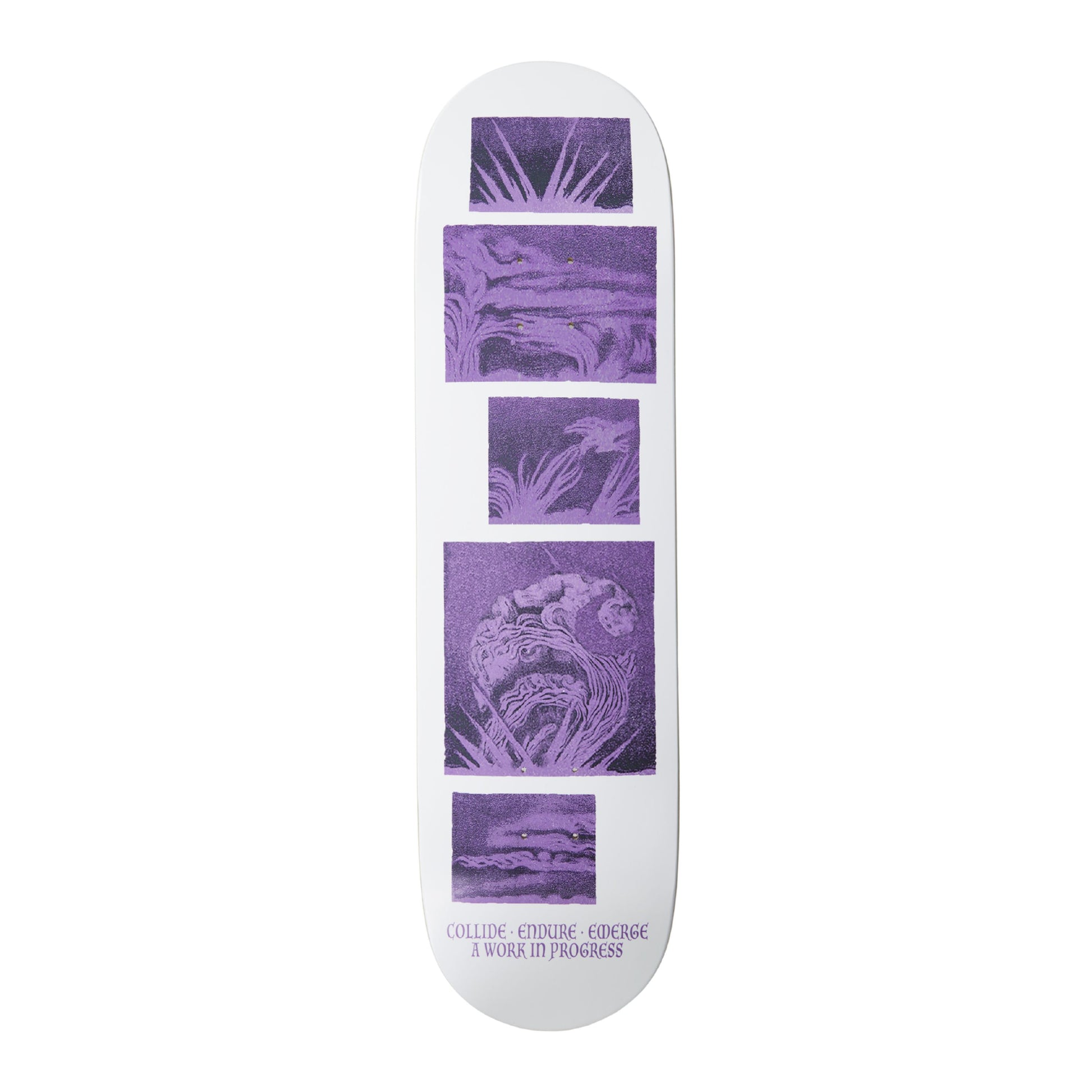 Tábua de Skate Carhartt WIP Emerge 8,5 em Roxo. Foto da parte de baixo.
