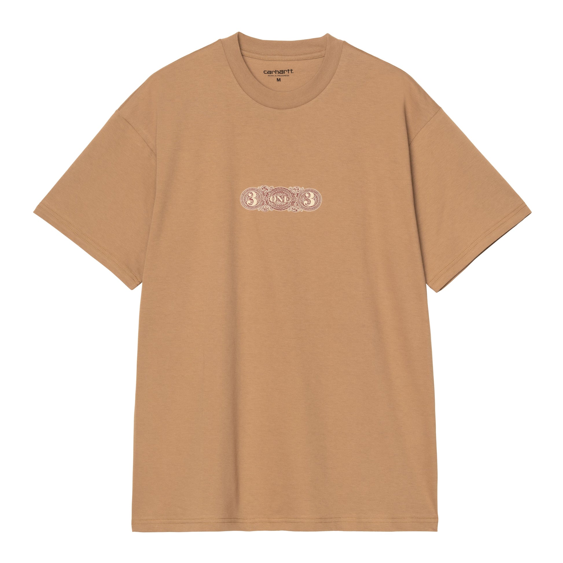T-Shirt de manga curta para homem Carhartt WIP 3 One 3 em Peanut. Foto da parte da frente.