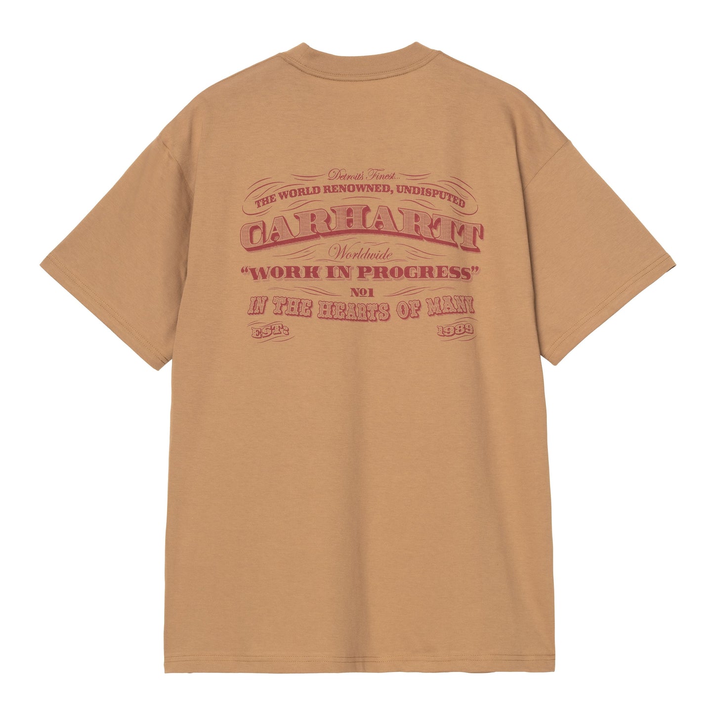 T-Shirt de manga curta para homem Carhartt WIP 3 One 3 em Peanut. Foto da parte de trás.