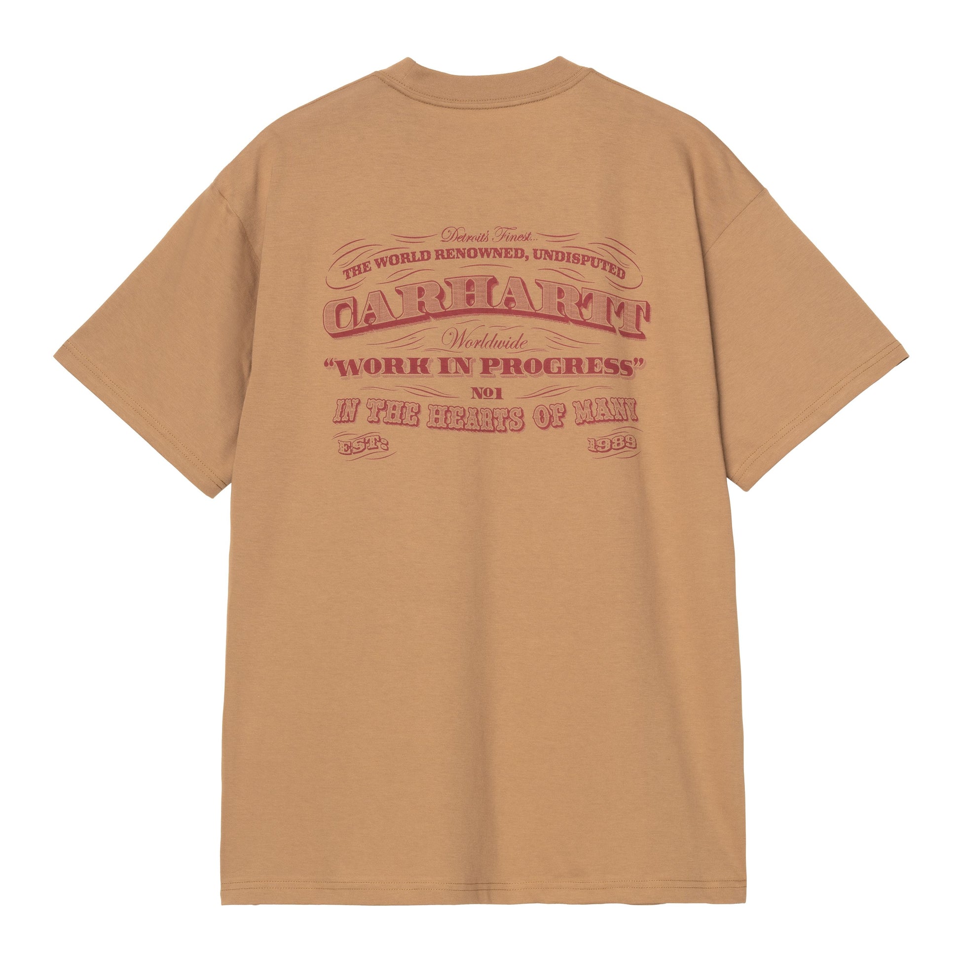 T-Shirt de manga curta para homem Carhartt WIP 3 One 3 em Peanut. Foto da parte de trás.