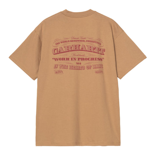 T-Shirt de manga curta para homem Carhartt WIP 3 One 3 em Peanut. Foto da parte de trás.