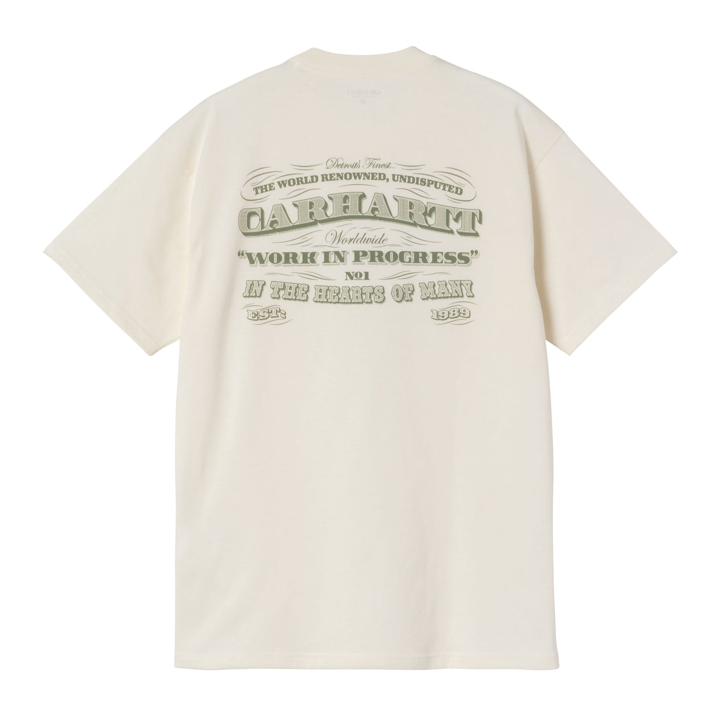 T-Shirt de manga curta para homem Carhartt WIP 3 One 3 em Wax. Foto da parte de trás.