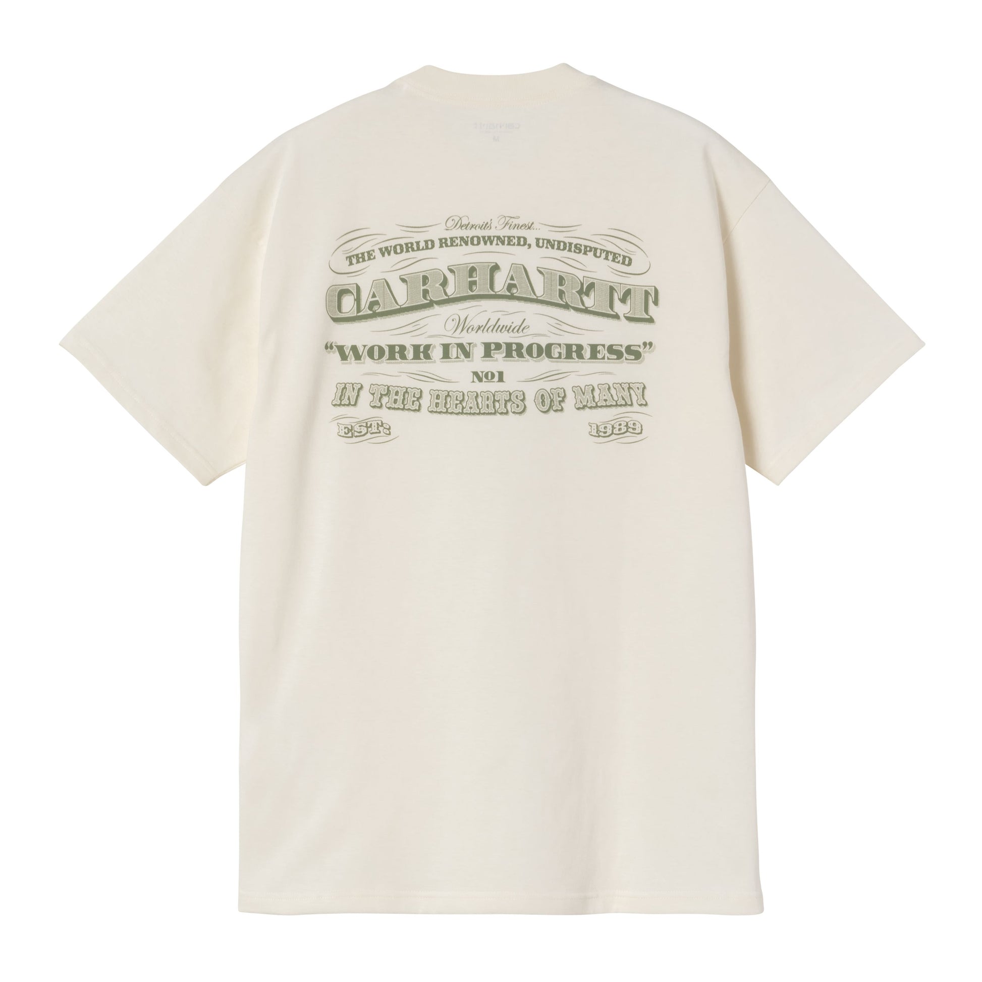 T-Shirt de manga curta para homem Carhartt WIP 3 One 3 em Wax. Foto da parte de trás.