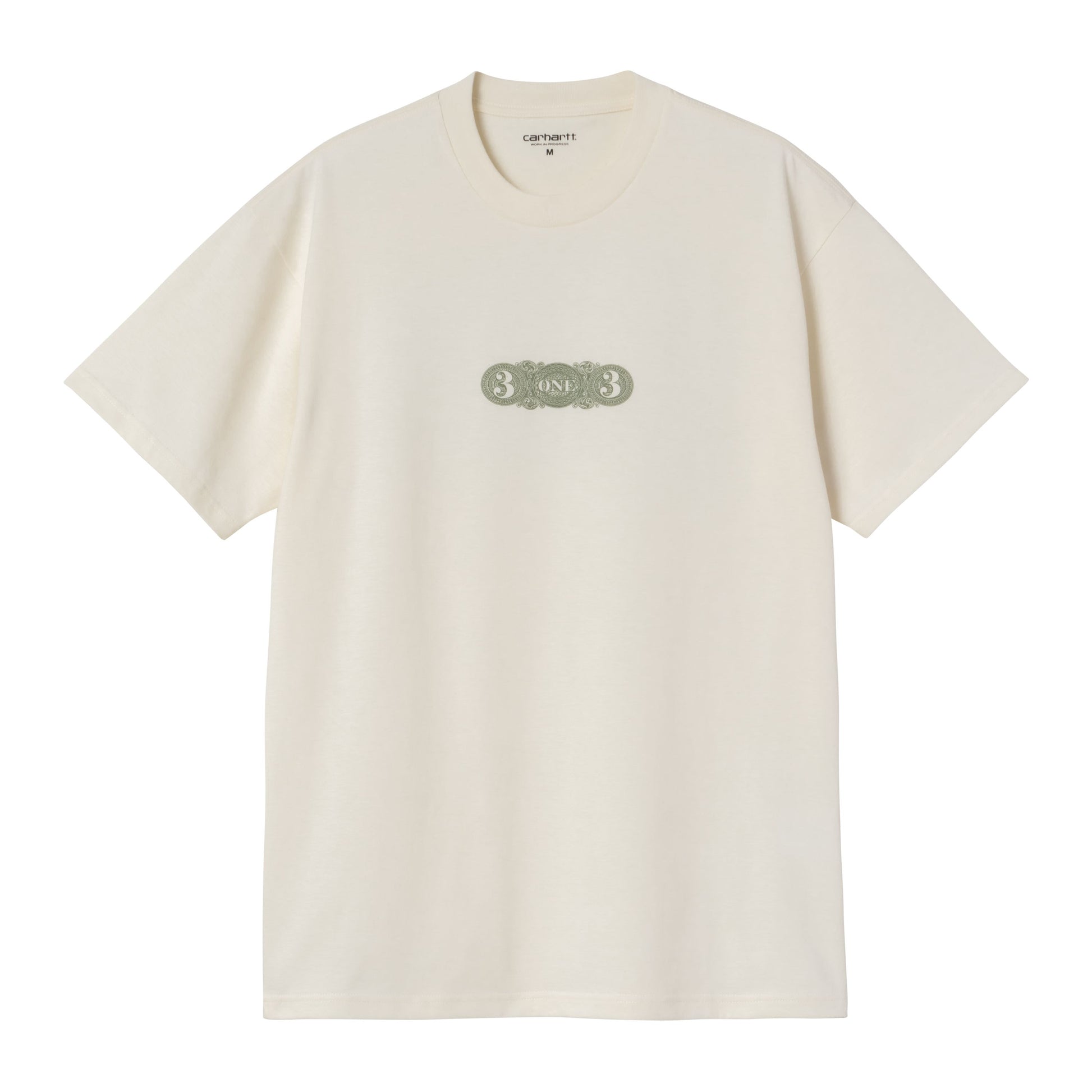 T-Shirt de manga curta para homem Carhartt WIP 3 One 3 em Wax. Foto da parte da frente.