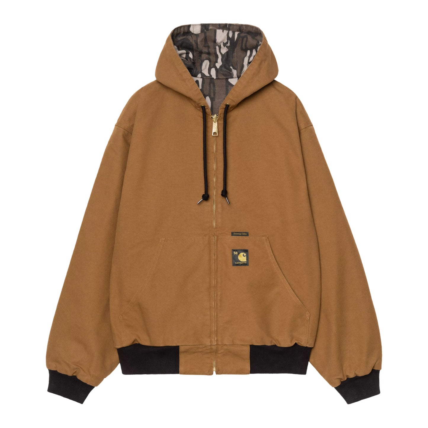 Casaco com carapuço para homem Carhartt WIP 50 Years Anniversary OG Active em Canvas Hamilton Brown / Camo Treb rinsed