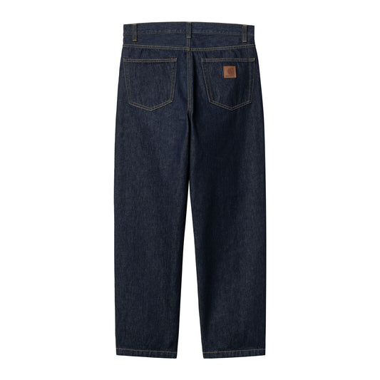 Calça para homem Carhartt WIP Aaron em Azul com lavagem Rinsed. Foto da parte de trás.