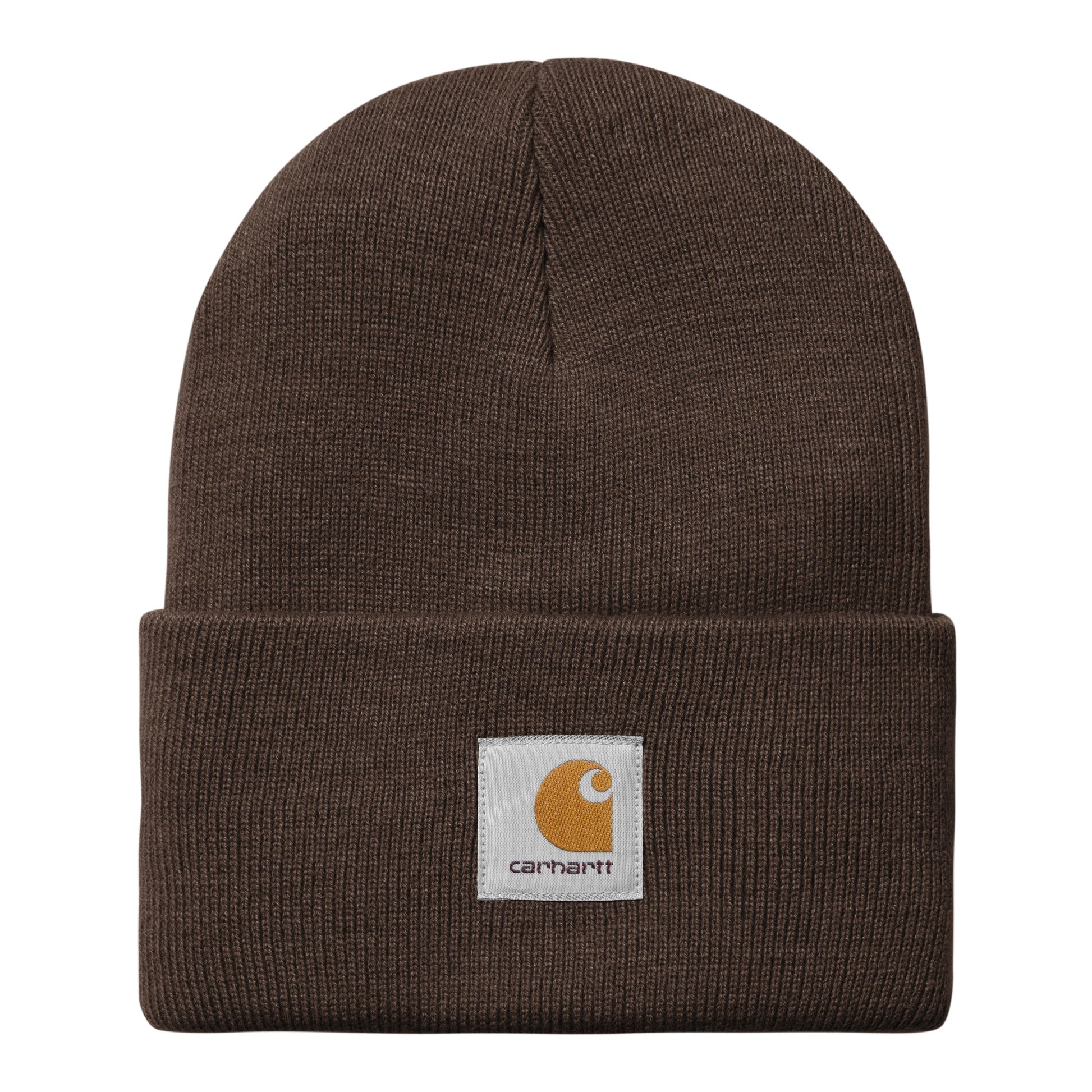 Gorro unissexo Carhartt WIP Acrylic Watch em Palisander. Foto da parte da frente.