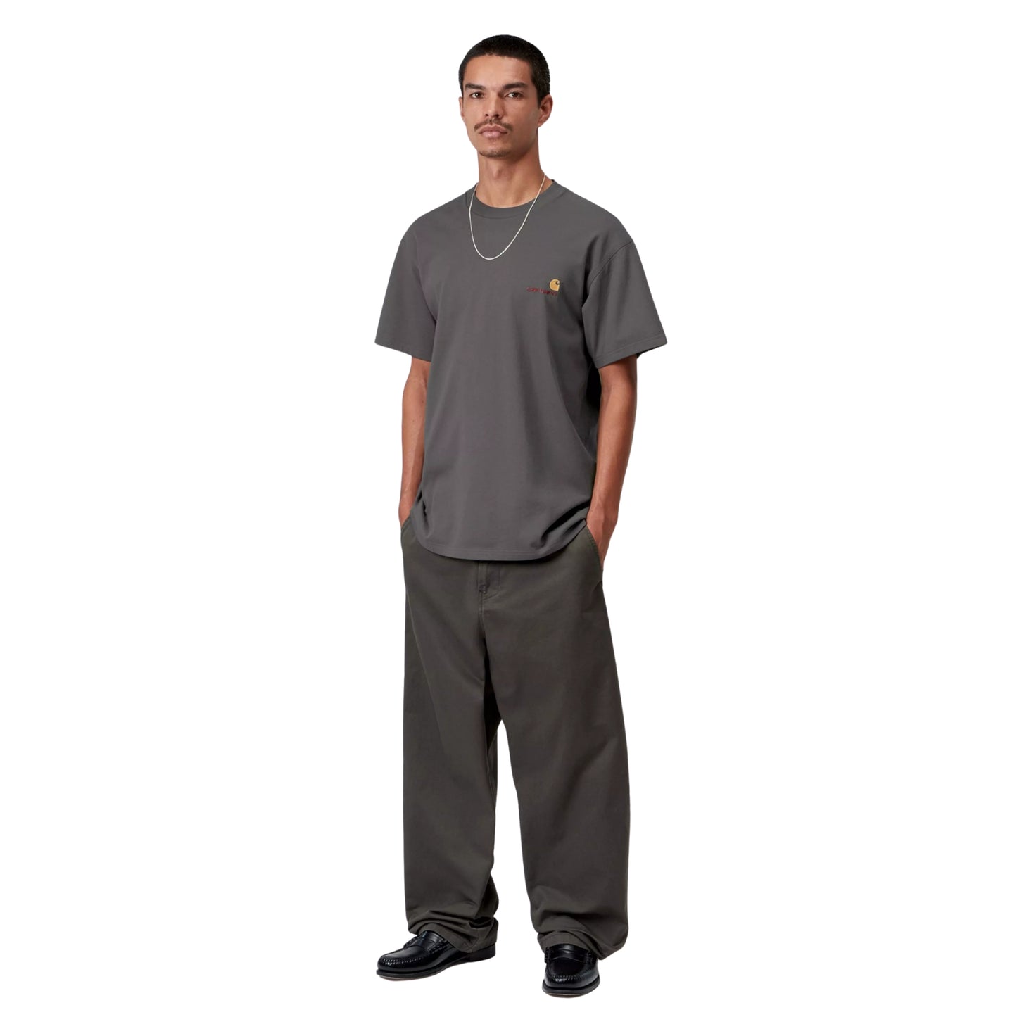 T-Shirt de manga curta para homem Carhartt WIP American Script em Graphite
