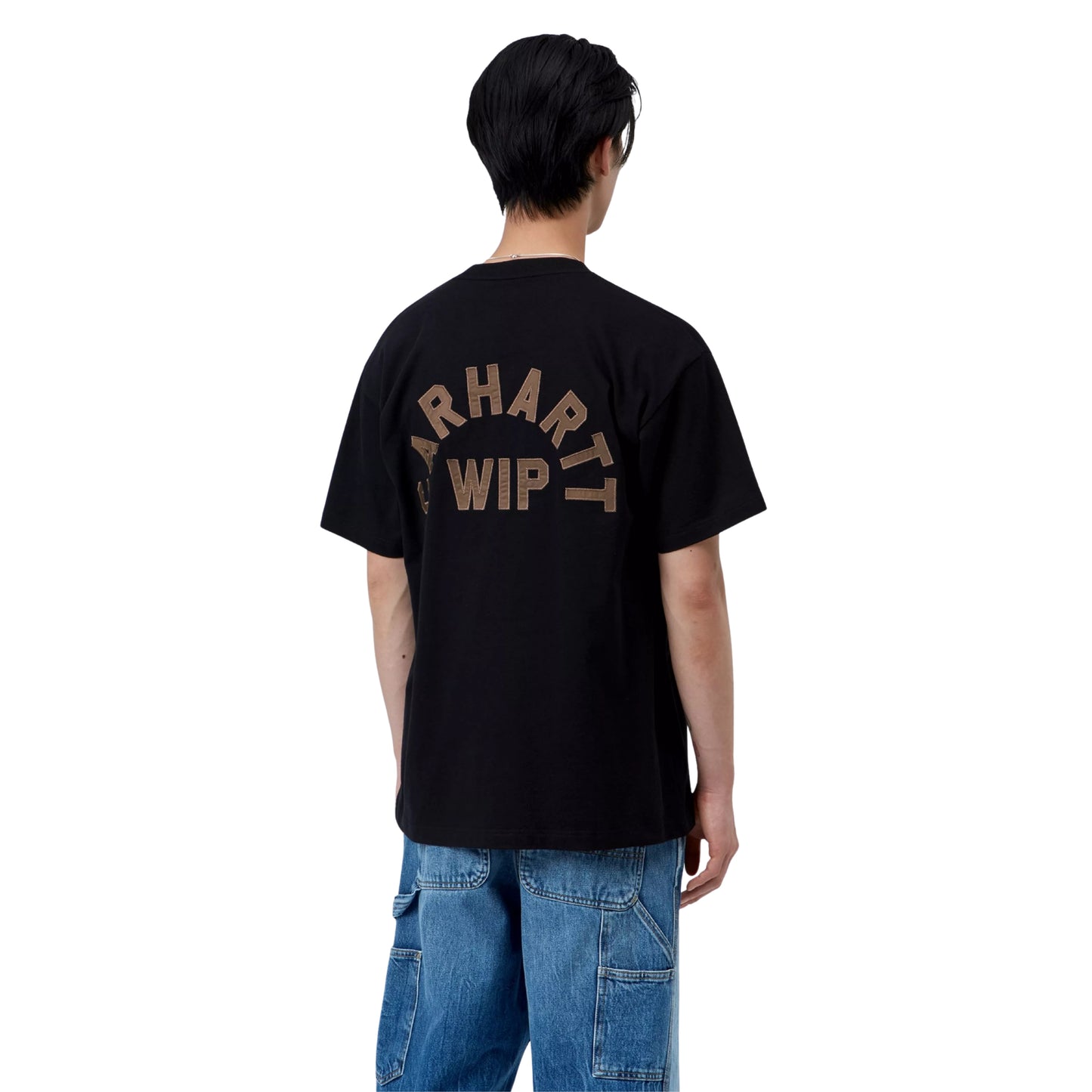 T-shirt de manga curta para homem Carhartt WIP Arch Script em Preto / WIP H Brown