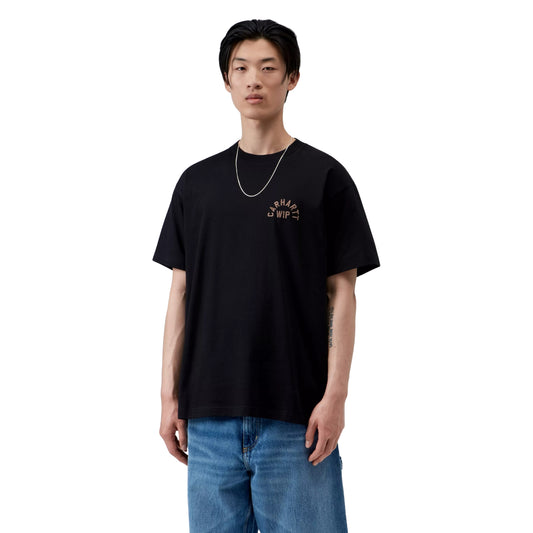 T-shirt de manga curta para homem Carhartt WIP Arch Script em Preto / WIP H Brown