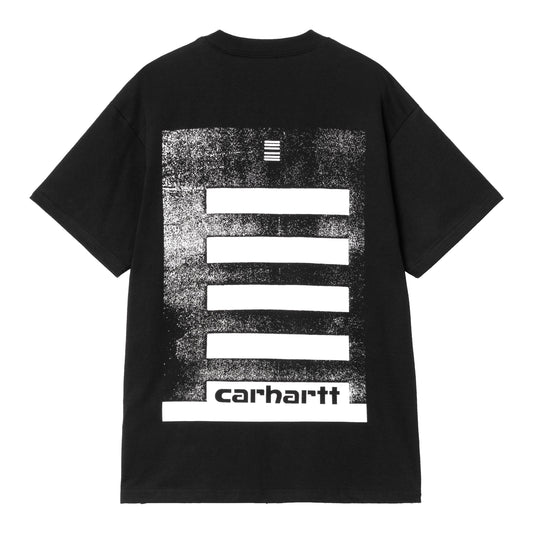 T-Shirt de manga curta para homem Carhartt WIP Archive Lines em Preto. Foto da parte de trás.
