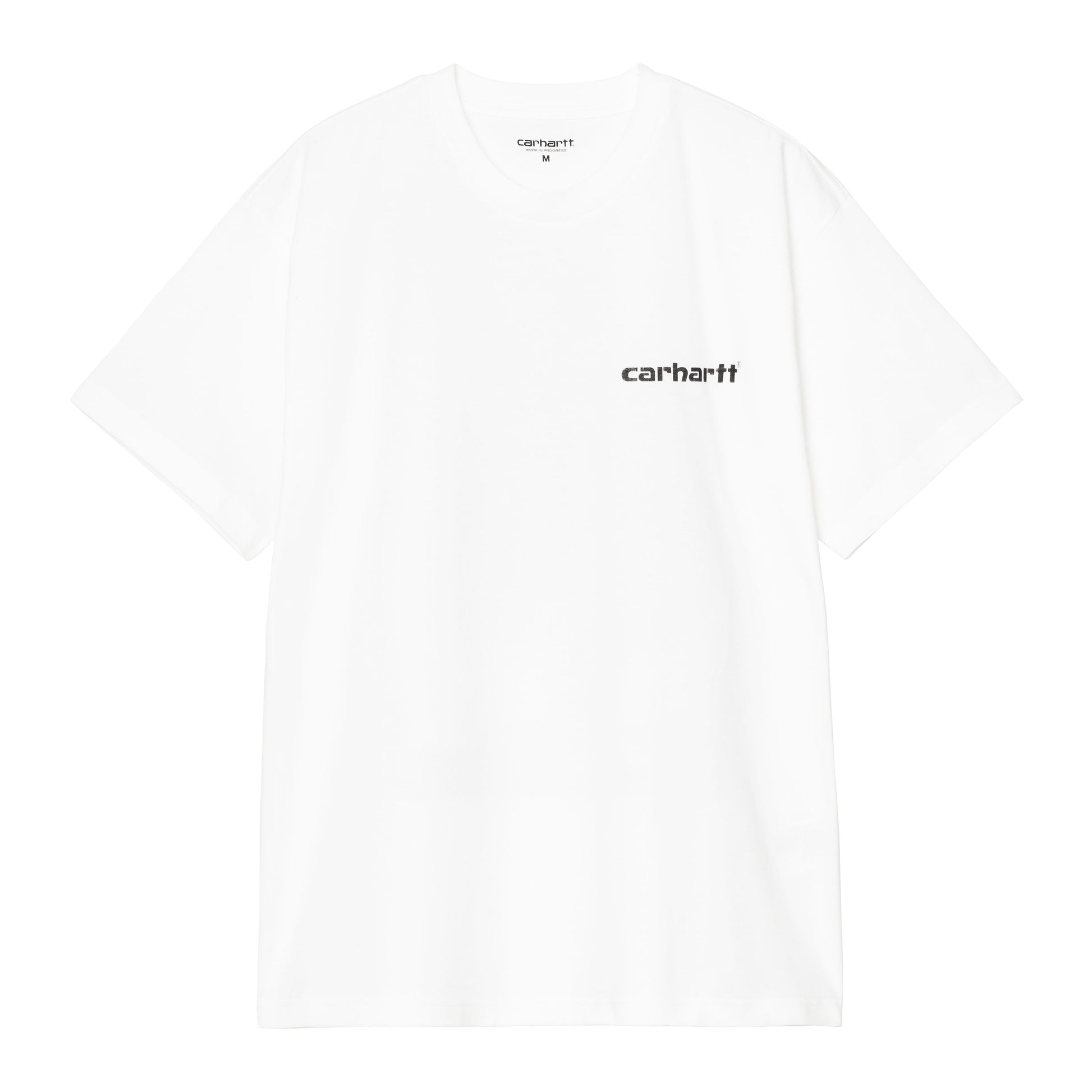 T-Shirt de manga curta para homem Carhartt WIP Archive Script em branco. Foto da parte da frente.