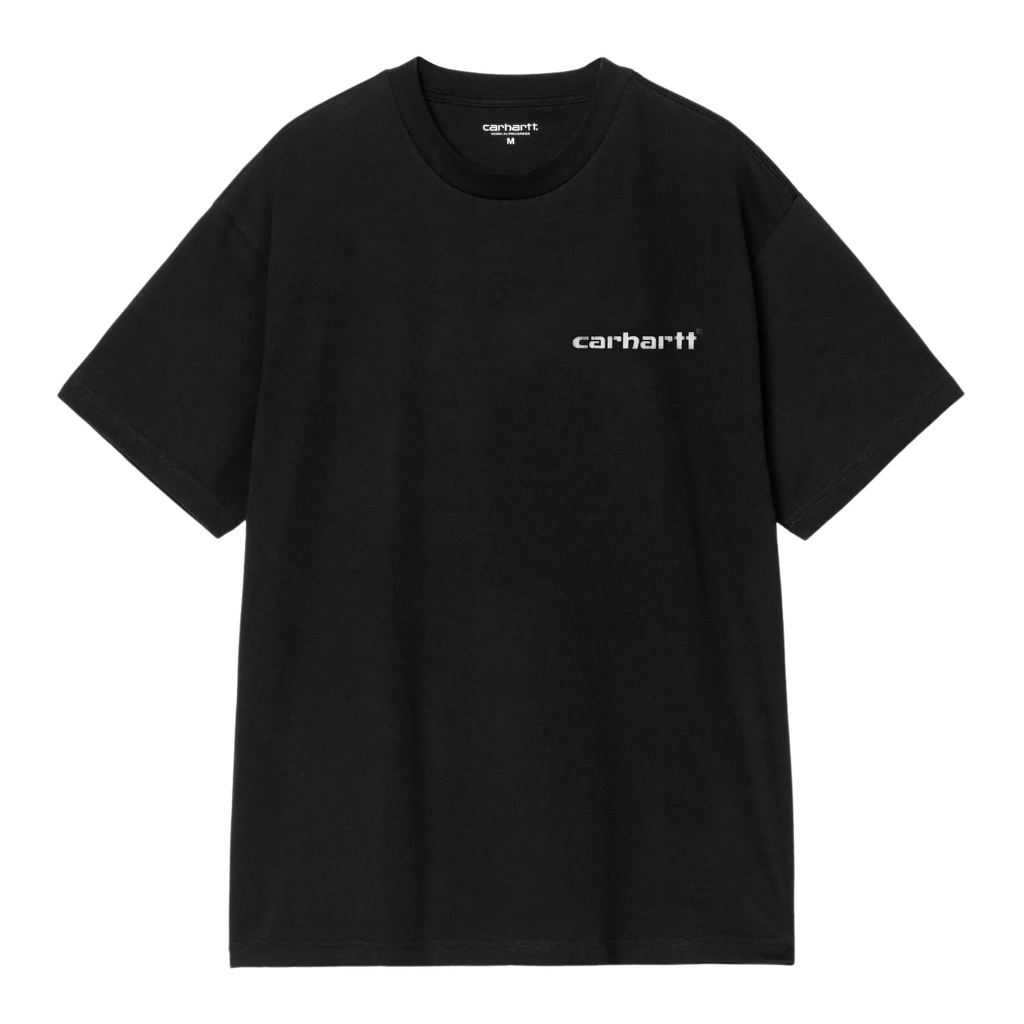 T-Shirt de manga curta para homem Carhartt WIP Archive Script em Preto. Foto da parte da frente.