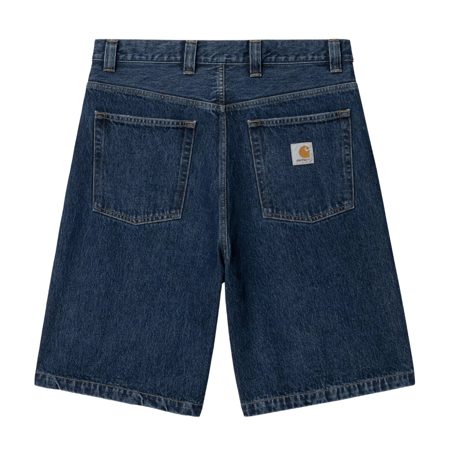 Calções de ganga para homem Carhartt WIP Brandon em azul stone washed. Foto da parte de trás.