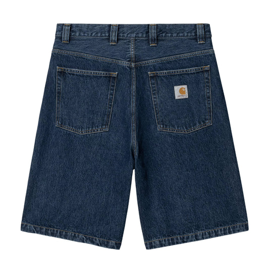 Calções de ganga para homem Carhartt WIP Brandon em azul stone washed. Foto da parte de trás.