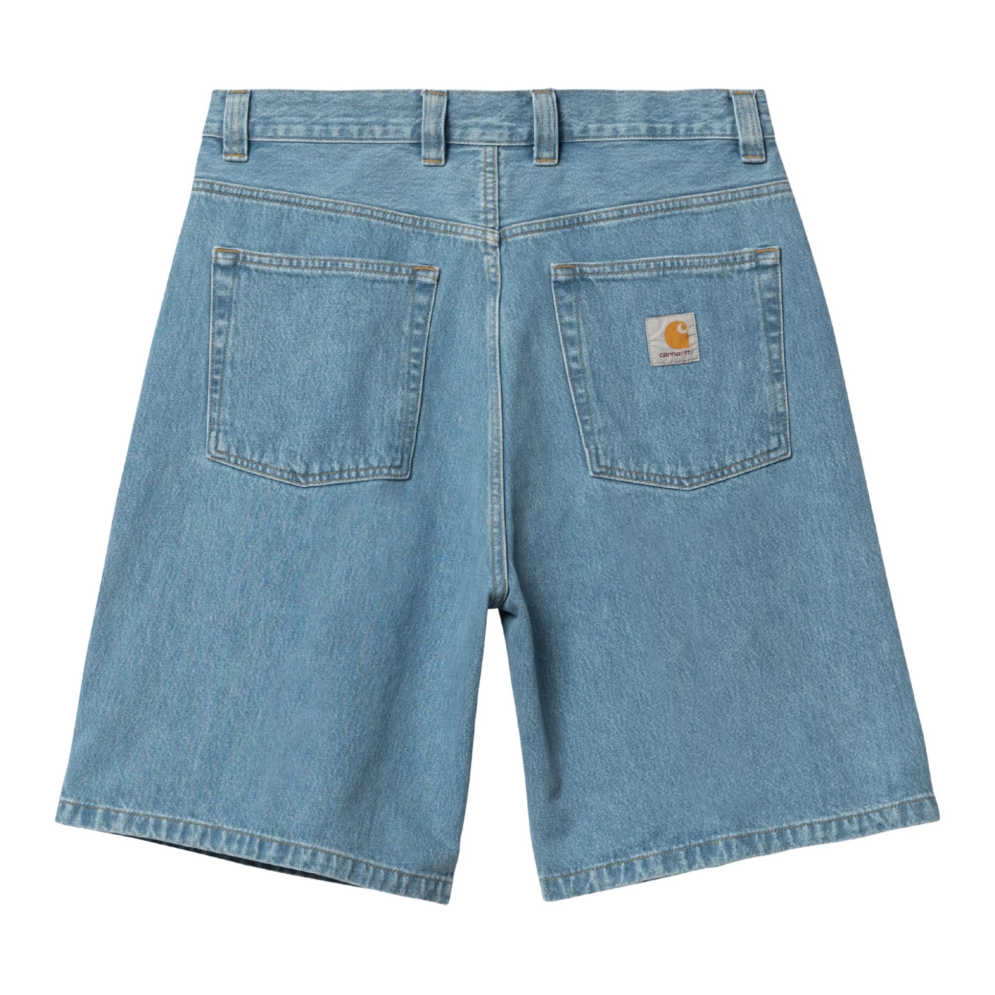 Calções de ganga para homem Carhartt WIP Brandon em azul stone bleached. Foto da parte de trás.