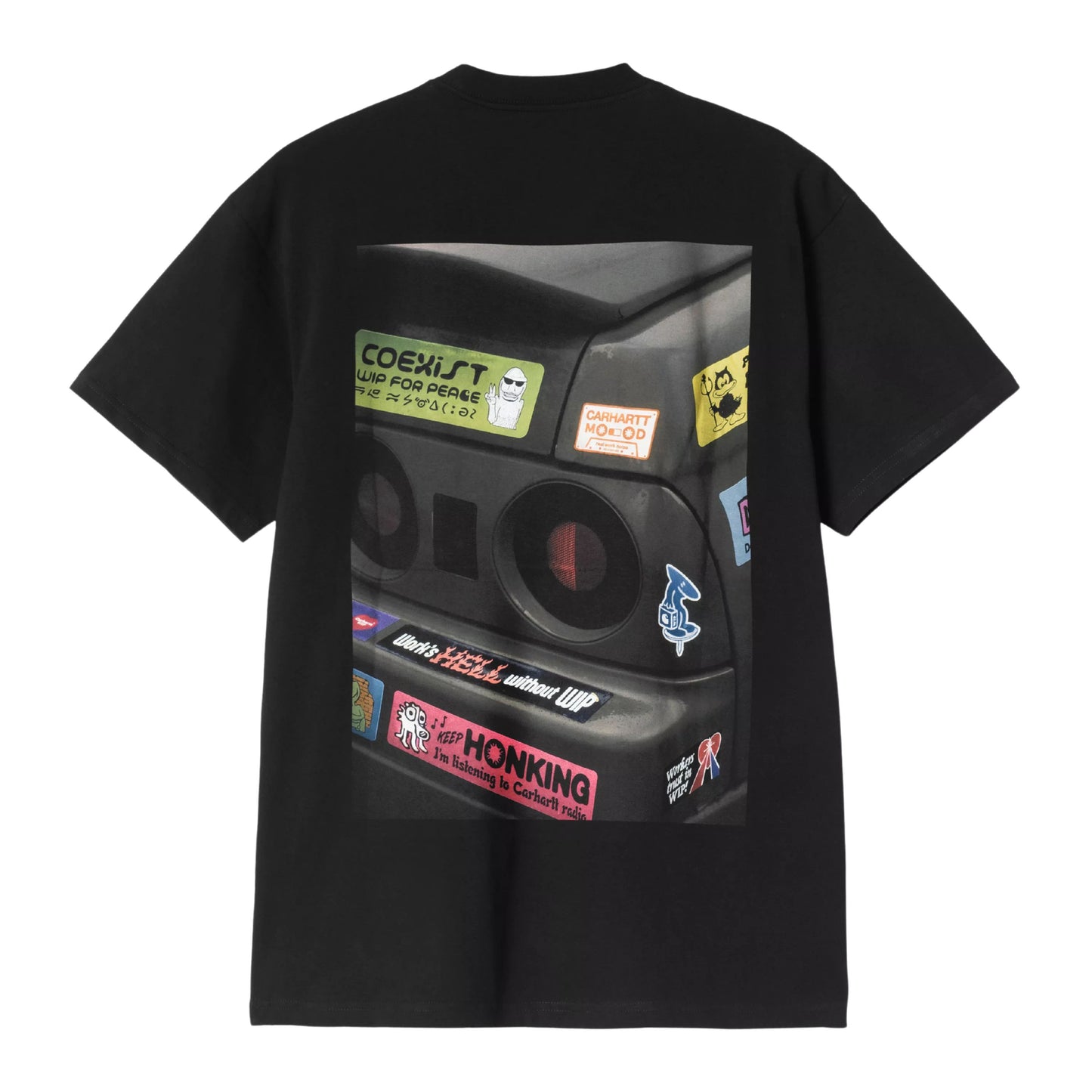 T-Shirt de manga curta para homem Carhartt WIP Bumper Car em Preto. Foto da parte de trás.