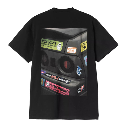 T-Shirt de manga curta para homem Carhartt WIP Bumper Car em Preto. Foto da parte de trás.