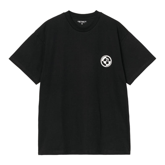 T-Shirt de manga curta para homem Carhartt WIP C Logo Archive em Preto. Foto da parte da frente.