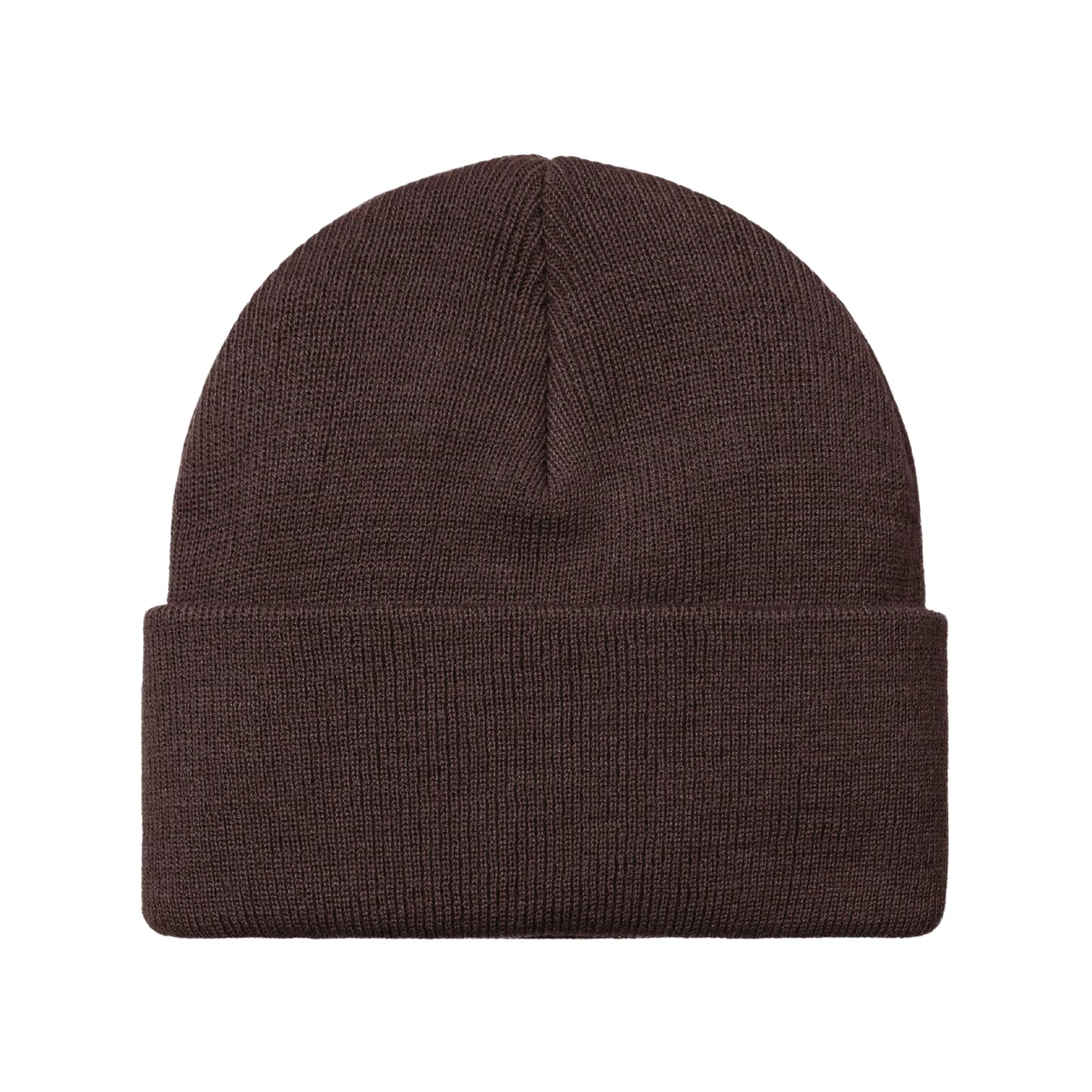 Gorro Carhartt WIP Chase Beanie em Palisander / Gold — produto sem modelo, vista traseira, textura da malha acrílica e dobra canelada visíveis.