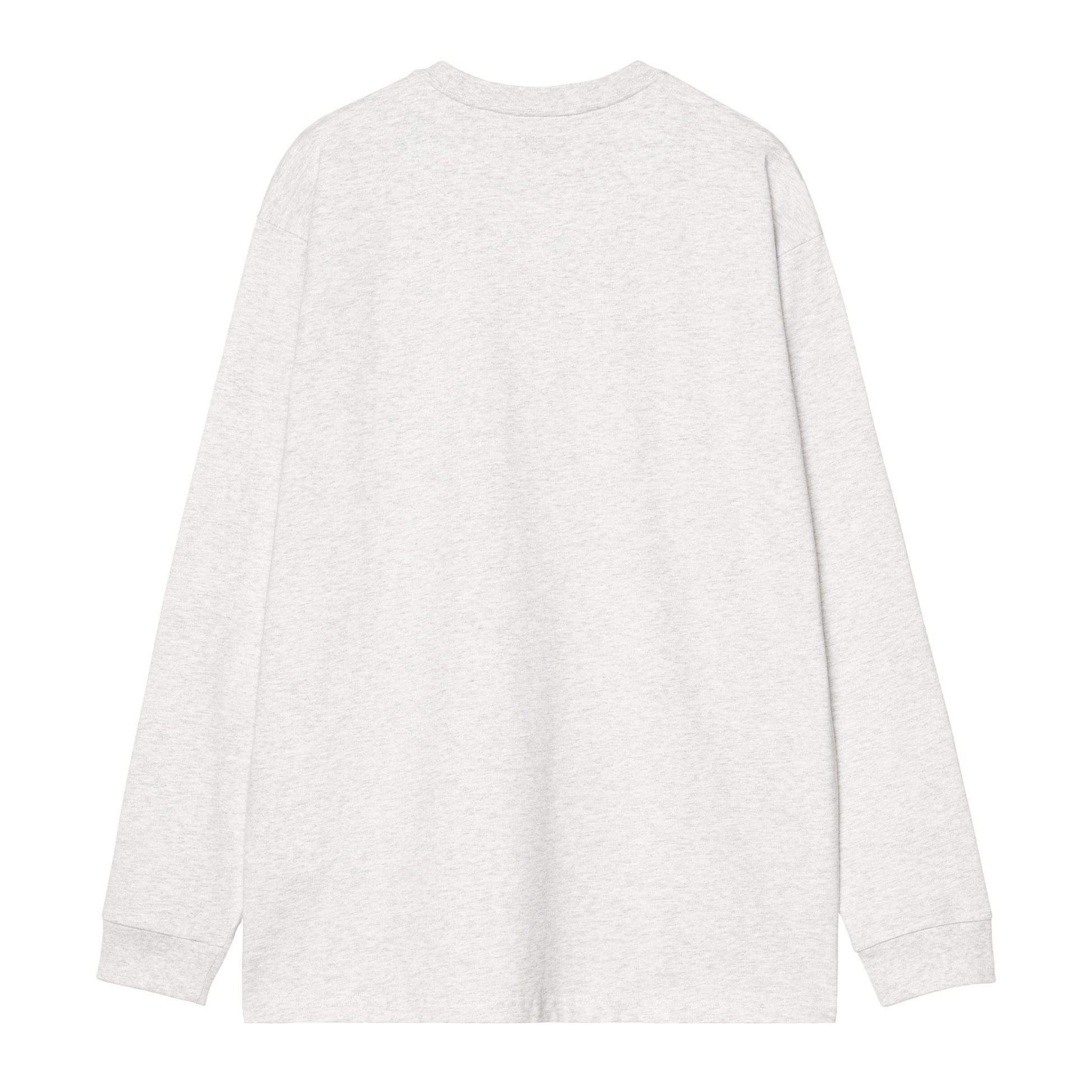 T-Shirt de manga comprida para homem Carhartt WIP Chase em Ash Heather/Gold. Foto da parte de trás.