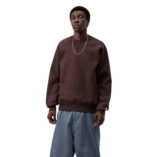 Sweat para homem Carhartt WIP Chase em Palisander / Gold