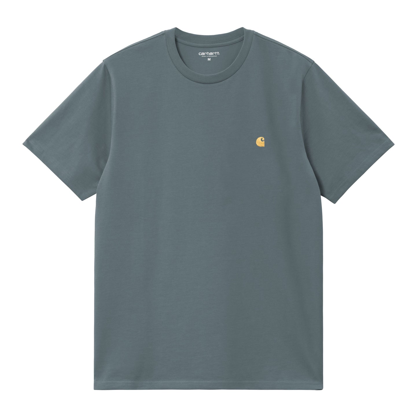 T-shirt de manga curta para homem Carhartt WIP Chase em Cozy Blue / Gold. Foto da parte da frente.