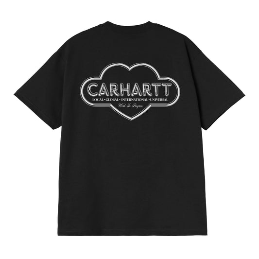 T-Shirt de manga curta para homem Carhartt WIP Cloud Heart em Preto. Foto da parte de trás.