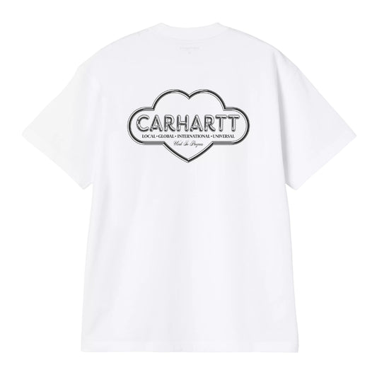 T-Shirt de manga curta para homem Carhartt WIP Cloud Heart em Branco. Foto da parte de trás.