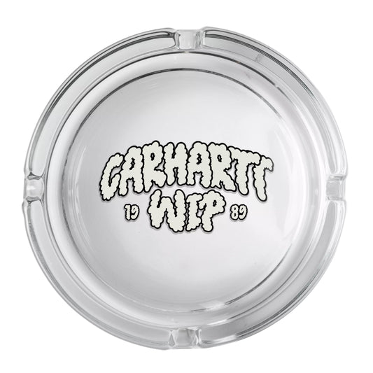Cinzeiro Carhartt WIP Cloud Script Transparente. Foto tirada de cima.