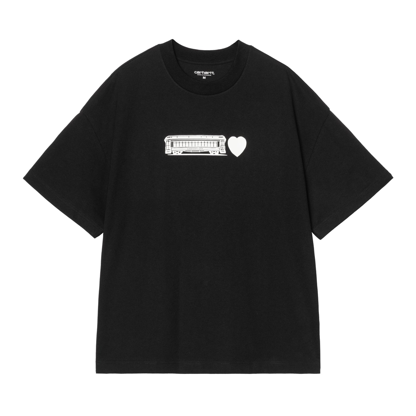 T-Shirt de manga curta para homem Carhartt WIP Deconstructed Label em Preto. Foto da parte da frente.