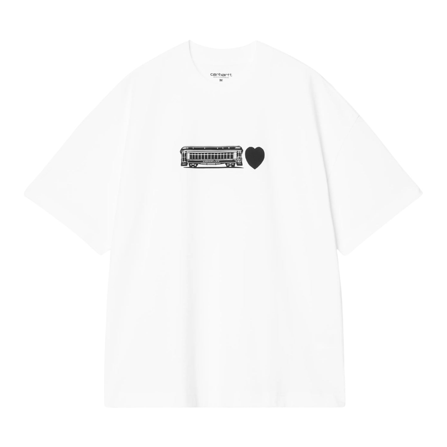T-Shirt de manga curta para homem Carhartt WIP Deconstructed Label em Branco. Foto da parte da frente.