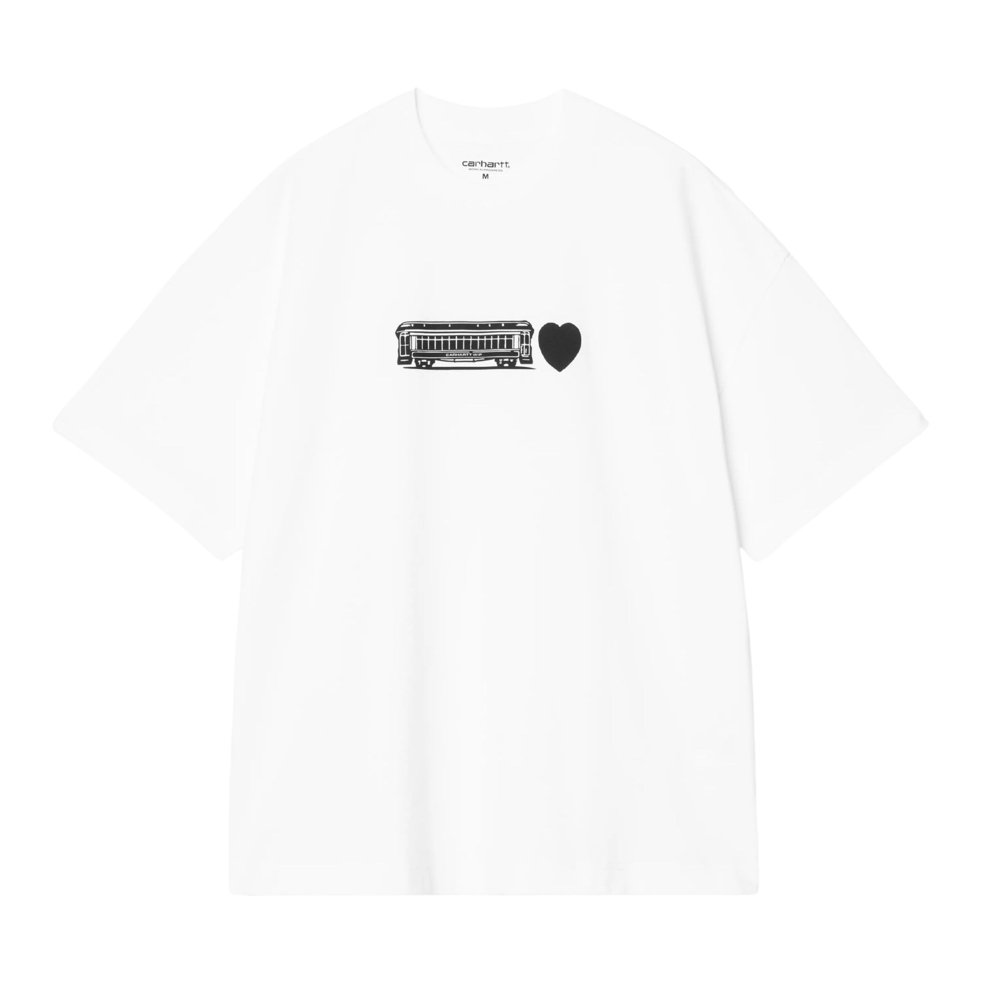 T-Shirt de manga curta para homem Carhartt WIP Deconstructed Label em Branco. Foto da parte da frente.