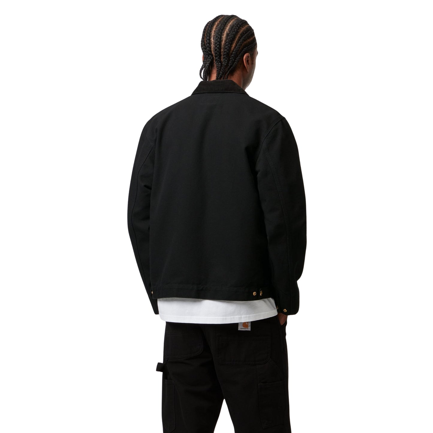 Casaco de homem Carhartt WIP Detroit em Preto/Preto. Foto da parte de trás, vestido.